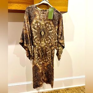 H&M Conscious Collection gold midi length dress. New with tags. Size 10